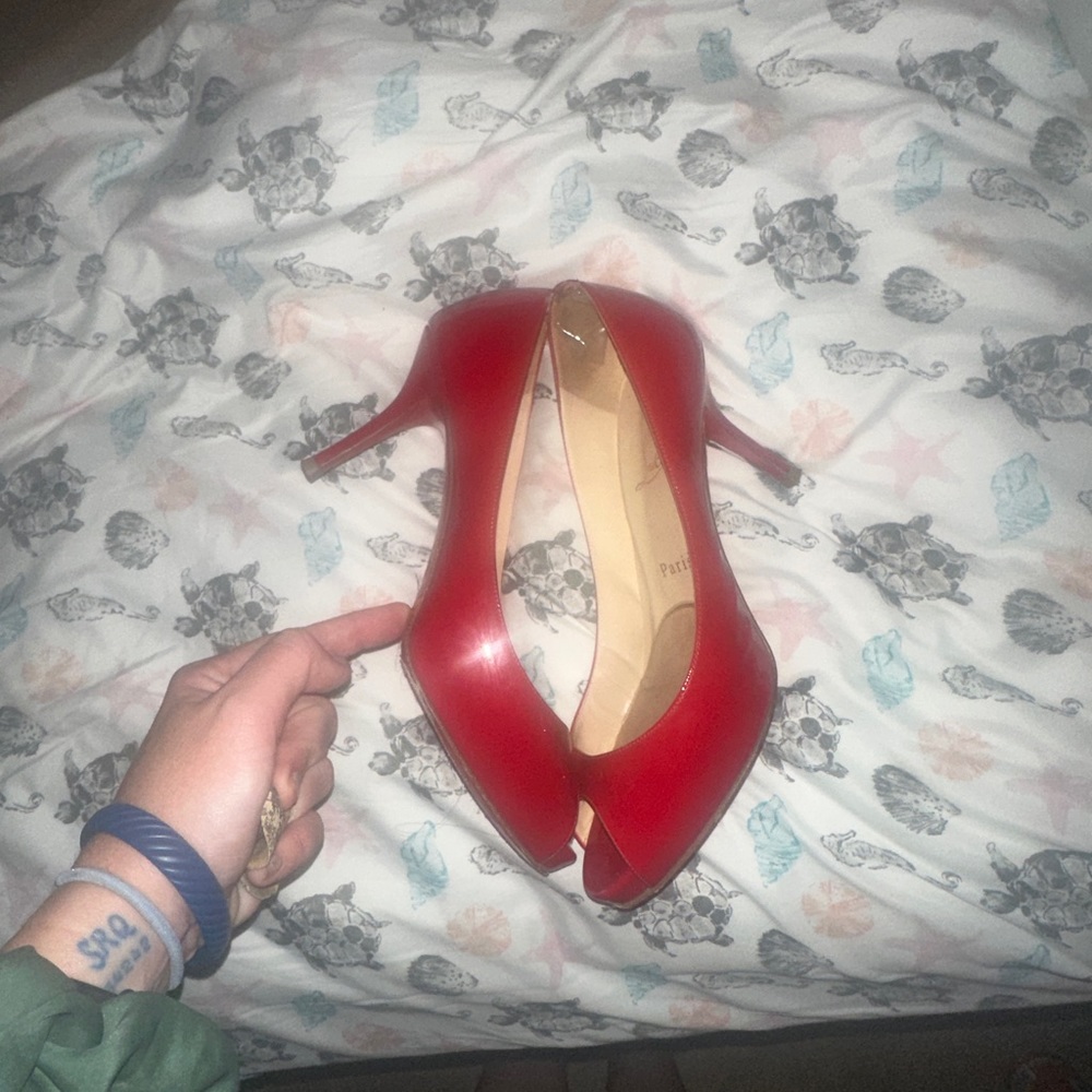 Red Christian Louboutin Heels 38.5 - comfy! - Picture 6 of 8
